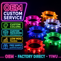 Bracelet lumineux clignotant à 8 LED en gros, bracelet fluorescent pour fête, rave, concert, accessoires de fête qui brillent dans le noir