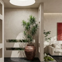 Pot de fleurs en ciment classique européen pour intérieur et extérieur, pots de plantes ronds écologiques, respirants et durables pour Vall Garden Hotel