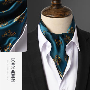 <span class=keywords><strong>Ascot</strong></span> de seda para hombre, pequeño cuadrado de seda, flor de anacardo, traje de primavera y otoño para hombre, camisa, cuello, bufanda, bufanda fina Retro de negocios - Product Image 2
