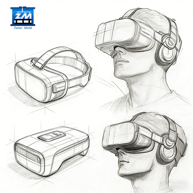 VR Headset Housing Mold Plastic VR AR Glasses Injection Moulding Manufacturer ABS PP PC Plastic Enclosure Injection Mold