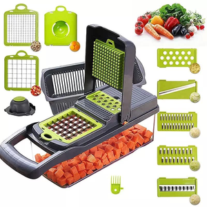 Gran oferta, picadora de verduras Manual 12 en 1 Full Star, picadora de carne y verduras, rebanadora hecha de plástico duradero - Product Image 1