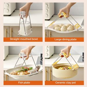 Hot Soup Plate Gripper Anti-Scald Folding Clip Multi Gear Adjustment Kitchen Heating Food Dish Bowl <b>Tongs</b> for Moving - Product Image 6