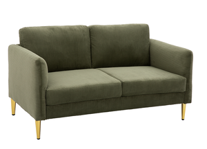 Sofá Cama Moderno de Corduroy Cuadrado con Cojines Tapizados de Felpa y Estructura de Madera Sólida, Mueble Compacto para Sala de Estar o Apartamento - Product Image 6