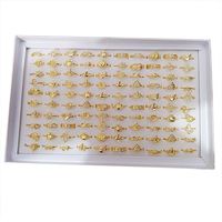 Lot en gros de bagues en zircon plaqué or de styles variés pour femmes, design simple, pour mariage et fiançailles, à prix abordable