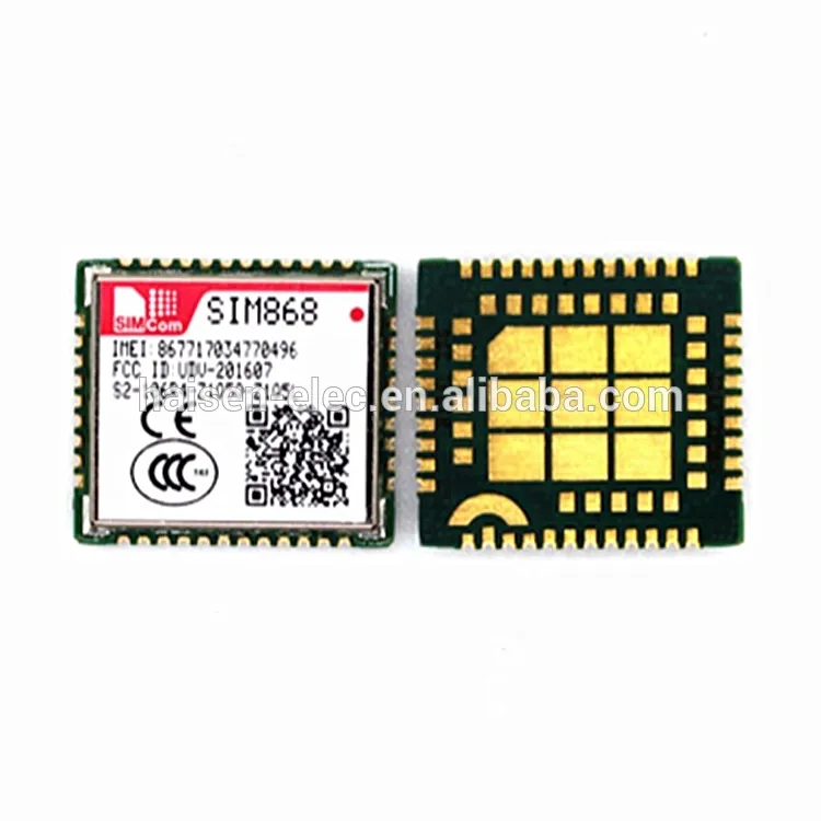 SIMCOM 2G GPS GSMGPRSモジュールSIM868E1800MHz 900MHz 85.6kbps SMD GNSS BleモジュールSIM868
