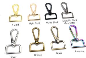 Pcs D Ring Swivel Lobster Claw Clasps Push Gate Snap <b>Hooks</b> Trigger <b>Clips</b> For Purse Keychain Strap Making - Product Image 3