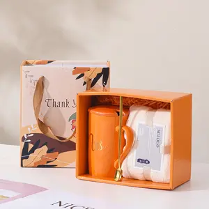 Holiday Gifts Wedding Souvenirs Ceramic High Aesthetic Towel Water Cups mugs creative opening activities small gift boxes