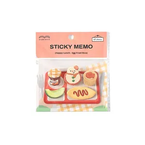Note adesive carine serie pranzo a tema cibo Kawaii piccolo blocco Note per appunti per ufficio forniture per ragazze ragazzi donne - Product Image 6