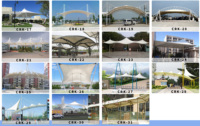 Structure de membrane tendue moderne en PTFE ETFE pour abri de voiture, auvent d'entrée, toit, villa de luxe aux Émirats arabes unis, portail commercial, hôtel, école
