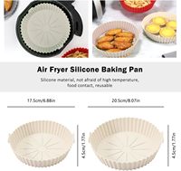 Pot en silicone pour friteuse à air ronde/carrée, plaque de cuisson au four, tapis de grill, panier à poulet, plateau à pizza, accessoire de friteuse à air facile à nettoyer