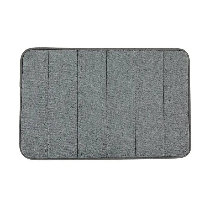 Vente en gros de tapis de bain à rayures modernes et doux en mousse à mémoire de forme antidérapante personnalisée, tapis de salle de bain de haute qualité