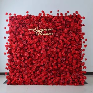 Muro <span class=keywords><strong>de</strong></span> Flores <span class=keywords><strong>de</strong></span> Seda Rojas para Decoración <span class=keywords><strong>de</strong></span> Bodas, Fondo para Fotos y <span class=keywords><strong>Videos</strong></span>, Flores Artificiales - Product Image 3