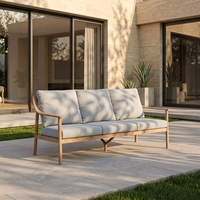 Ensemble de salon de jardin J&M en pierre grainée avec structure en aluminium, mobilier d'extérieur pour villa et jardin