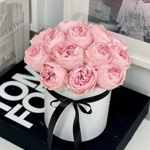 High quality wholesale 37cm floral flowers with long stem forever mix rose wholesale preserved peony xl box for valentine's gift