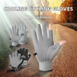 Gants de cyclisme en soie glacée rafraîchissants pour l'été, respirants, demi-doigts, unisexes pour hommes et femmes, protection solaire, activités de plein air - Product Image 2