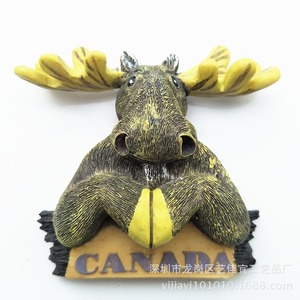 Yijia Original exportation unique wapiti colombien canadien commémoratif résine aimants pour réfrigérateur autocollant magnétique artisanat - Product Image 3