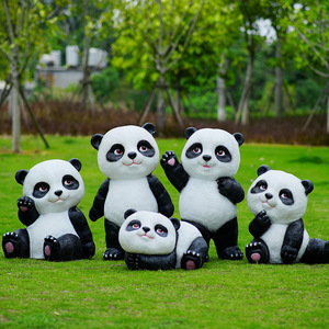 Figurine de panda adorable, sculpture animale personnalisée, protection UV, ornement léger pour jardin, maternelle, <span class=keywords><strong>espace</strong></span> public - Product Image 1