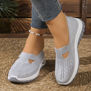 Zapatillas informales de verano para mujer, zapatillas deportivas antideslizantes transpirables con estilo para caminar, zapatos planos para correr para mujer - Product Image 3