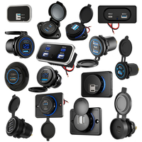 Cargador de Coche 100w con Toma USB 12v, Cargador USB C Universal 12V 24V, Cargador de Coche QC3.0 + USB Tipo C PD con Voltímetro