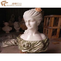 Statues de buste de tête d'homme et de femme en marbre pour la décoration