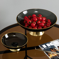 Plateau à fruits de luxe léger, plateau en verre pour table basse, plateau à fruits secs, personnalité créative de célébrité d'Internet, salon, style européen de luxe