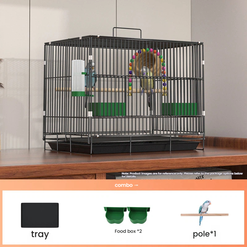 Black 40*28*33 [Pallet + 2 feeding troughs + support pole]