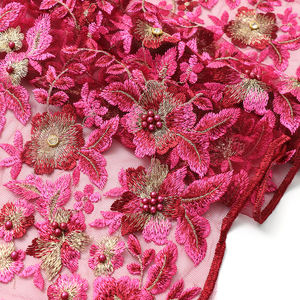 Tissu en dentelle brodée de luxe prêt à expédier, tissu en dentelle filet, tulle, maille, avec diamants et <span class=keywords><strong>lulus</strong></span> pour vêtements féminins - Product Image 2