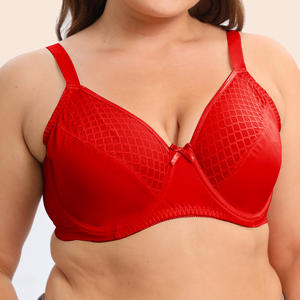 Soutien-gorge en <span class=keywords><strong>maille</strong></span> à carreaux ultra-mince 34-48CDEF Sous-vêtements pour filles Grande poitrine Petit - Product Image 3