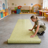 Lantai Vinyl PVC Ramah Lingkungan Profesional untuk Rumah Sakit, Anti Air, Anti Selip, Polos, Tahan Api, Cocok untuk Ruang Yoga dan Supermarket