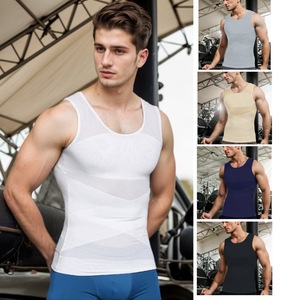 Gilet de mise en forme corporelle <span class=keywords><strong>pour</strong></span> <span class=keywords><strong>hommes</strong></span> européens et américains, en maille ultra-élastique, <span class=keywords><strong>corset</strong></span> mince, vente directe usine, haut sculptant poitrine et abdomen - Product Image 5