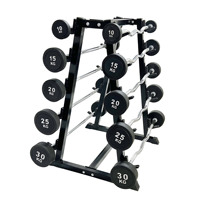 Vente directe usine : Équipement de fitness à domicile – Barre droite fixe en acier recouvert de caoutchouc, ensemble complet intégré pour salle de sport commerciale
