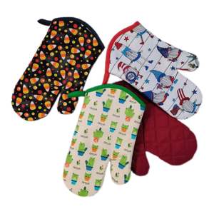 Manoplas de algodón con logotipo personalizado impresas, resistentes al calor y respetuosas con el desodorante, guantes de cocina para cocinar, barbacoa, trabajo, Camping - Product Image 6