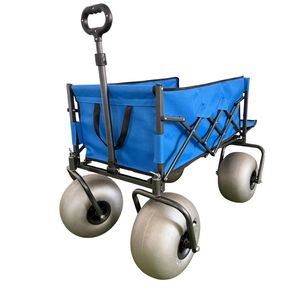 Wagon de plage avec grandes roues pour chariot utilitaire à cadre en acier tout <span class=keywords><strong>terrain</strong></span> avec pneus pneumatiques de 9 ", conception pliable et pliable - Product Image 6