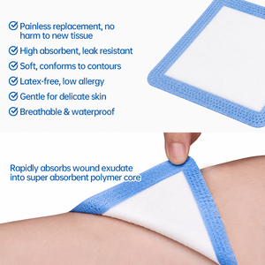 Apósito Superabsorbente para Heridas, Almohadilla Altamente Absorbente para Exudatos Abundantes y Úlceras <span class=keywords><strong>Venosas</strong></span> Crónicas en las Piernas - Product Image 3