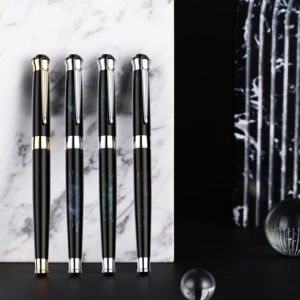Набор металлических ручек (фонтанная и роллерная) оптом, с гравировкой логотипа на заказ, для руководителей, роскошные корпоративные подарочные наборы с футляром - Product Image 5