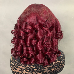 Perruques brésiliennes en cheveux humains 99J, densité 300%, <span class=keywords><strong>rouge</strong></span> bordeaux, avec dentelle frontale 13x6 HD transparente, sans colle - Product Image 3