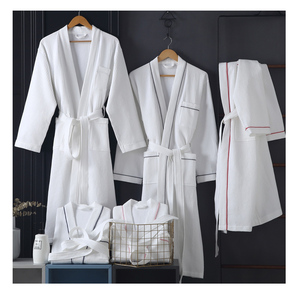 Cotone <span class=keywords><strong>bianco</strong></span> delle signore accappatoio maniche lunghe <span class=keywords><strong>kimono</strong></span> Giapponese commercio all'ingrosso Spa Accappatoi per Le Donne - Product Image 2