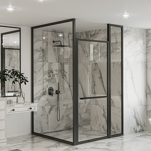 Unité de salle de bain préfabriquée moderne sans cadre avec <span class=keywords><strong>douche</strong></span> coulissante pour hôtel, dotée de verre trempé et d'une <span class=keywords><strong>baignoire</strong></span>-<span class=keywords><strong>douche</strong></span> pour petits espaces - Product Image 1