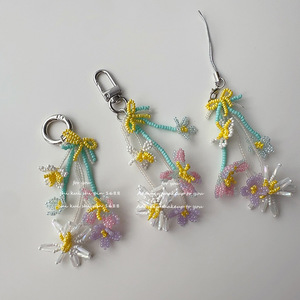 Đầu Xuân kim loại đính cườm bó hoa Hợp kim kẽm dây đeo điện thoại móc khóa hoa nhỏ chuỗi điện thoại Túi cô gái trang trí mặt dây chuyền - Product Image 1