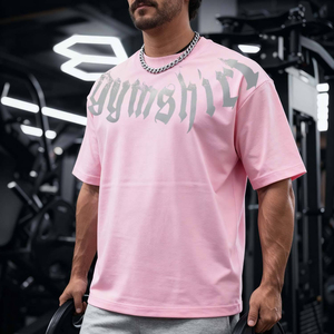 Camisetas Deportivas Personalizadas al por Mayor para Hombre, Camisetas Rosas Extra Grandes para Hombre, Camisetas de Gimnasio de Alta Calidad, Camisetas Lisas para Hombre - Product Image 2