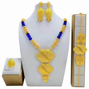 Wholesale Alloy Gold Plated Middle East <strong>Wedding</strong> Bridal <strong>Necklace</strong> Bracelet Earring <strong>Ring</strong> 4 PCS Jewelry Set Beaded <strong>Necklace</strong> - Product Image 3