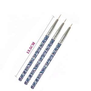 Ensemble de 3 outils de nail art HQ Mixed Proc Discount, nouveaux outils de nail art transfrontaliers, stylos plats en nylon pour la ligne des cheveux, la gravure et la peinture sur ongles - Product Image 3