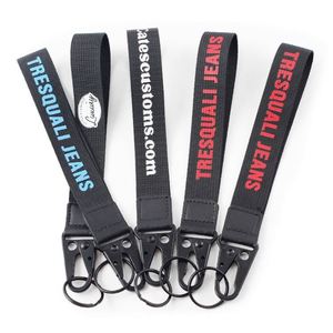 Custom Logo <b>Lanyard</b> Woven Embroidered Short Keychain Motorcycle Wrist <b>Lanyards</b> with Custom Eagle Hook Promotional Carabiners - Product Image 5