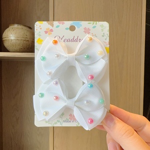Nuevas Pinzas para el Cabello Estilo Coreano, Lindas Pinzas para el Cabello de Bebé Hechas a Mano, Pequeñas Pinzas con Lazo de Perlas y Tela, Accesorios para el Cabello de Niños - Product Image 5