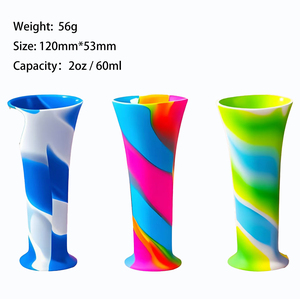Mini copas de vino irrompibles sin BPA de 2oz, taza de silicona, taza medidora pequeña, vasos mezcladores para Bar, fiesta de boda, regalo de Bar - Product Image 2