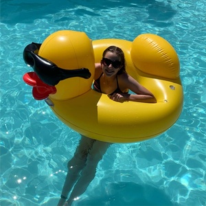 Custom Large Duck, 4 Feet Wide Inflatable Ring Float for Adult <b>Pools</b>. Inflatable Duck Swimming Ring - Product Image 2