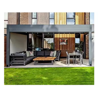 Pergola bioclimatique motorisée en aluminium, toit à lamelles, écologique, résistante à la neige, revêtement poudré, imperméable, réglable, pour balcon extérieur