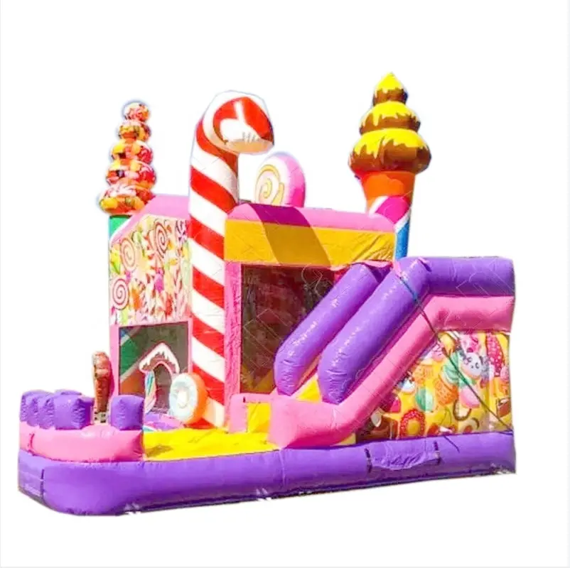 Commercial kids Inflatable Moonwalk Candyland Sugar Shack bounce house side Candy land Jumping Bouncy Castle