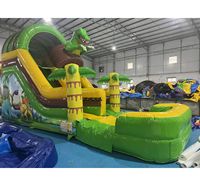 Château gonflable commercial en PVC sur le thème des glaces, combo avec toboggan pour enfants, idéal pour la location de fêtes et les parcs d'attractions