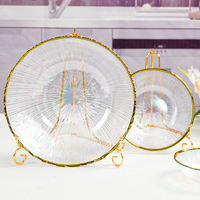 Assiettes en verre colorées de 13 pouces à motif dentelle irrégulière, idéales pour mariages, événements, fêtes et cadeaux – Vente chaude